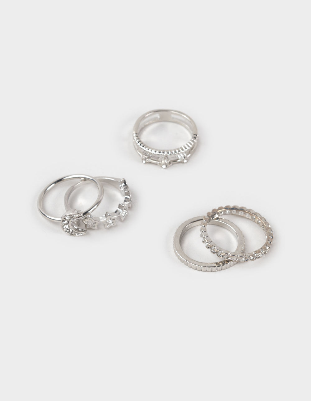 FULL TILT 5 Pack Star/Moon Shimmer Ring Set