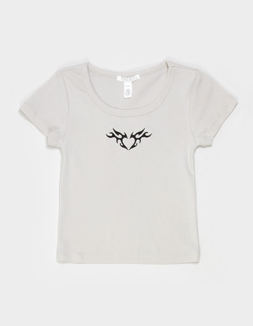FULL TILT Embroidery Heart Girls Tee