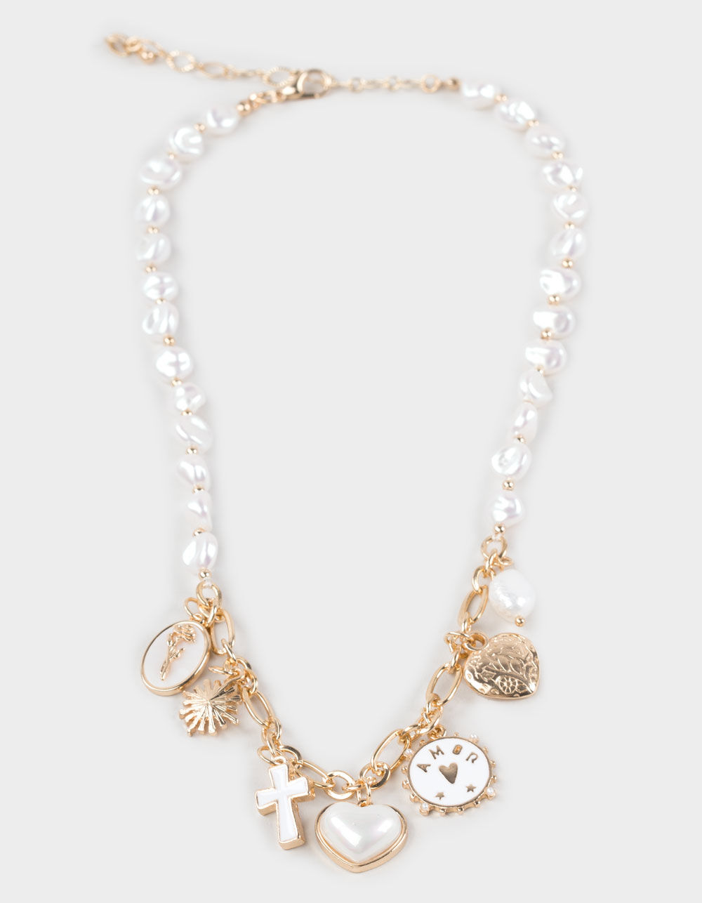 FULL TILT Cross Heart Rose Charm Necklace