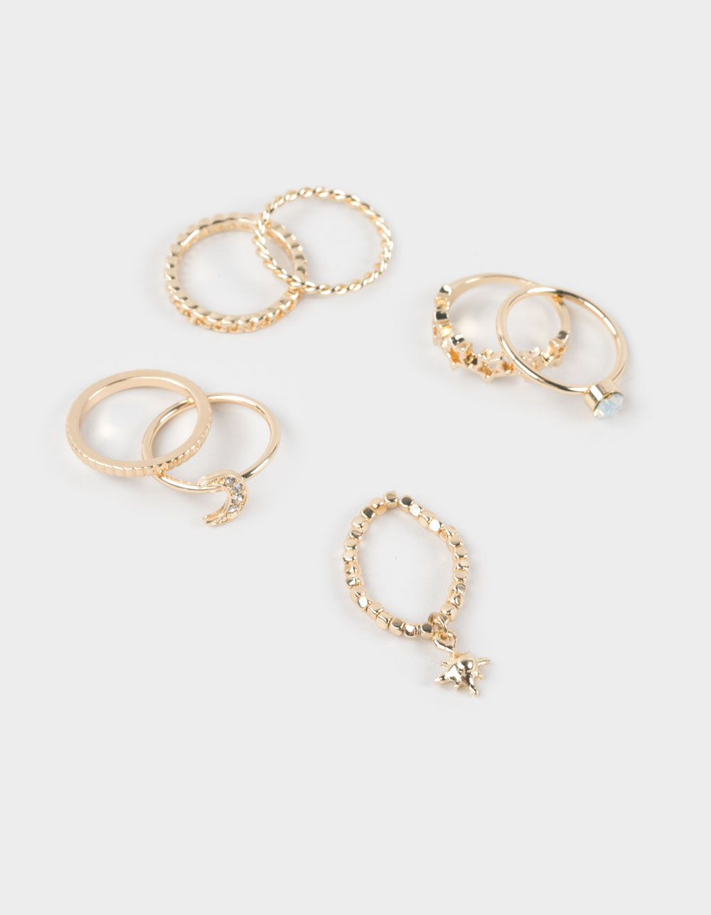 FULL TILT 7 Pack Moon/Star Ring Set