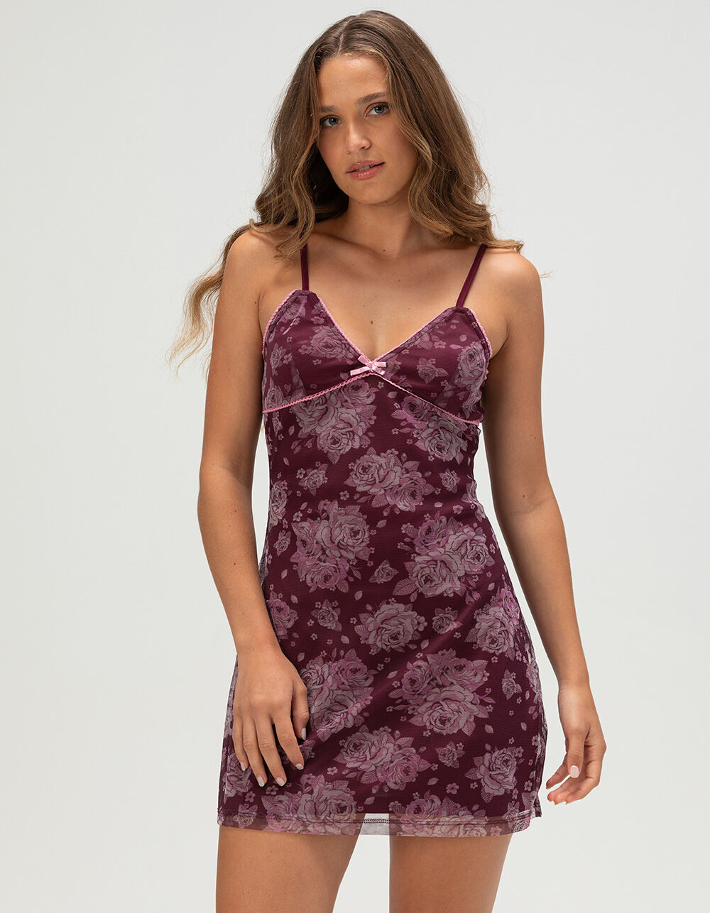 FULL TILT Womens Floral Mesh Dress