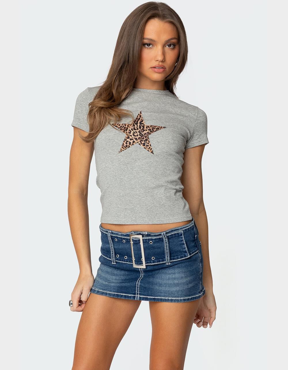 EDIKTED Narla Leopard Star Tee