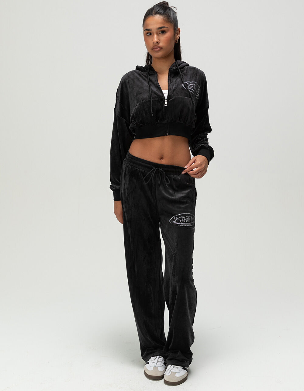 VON DUTCH Crushed Velour Womens Sweatpants