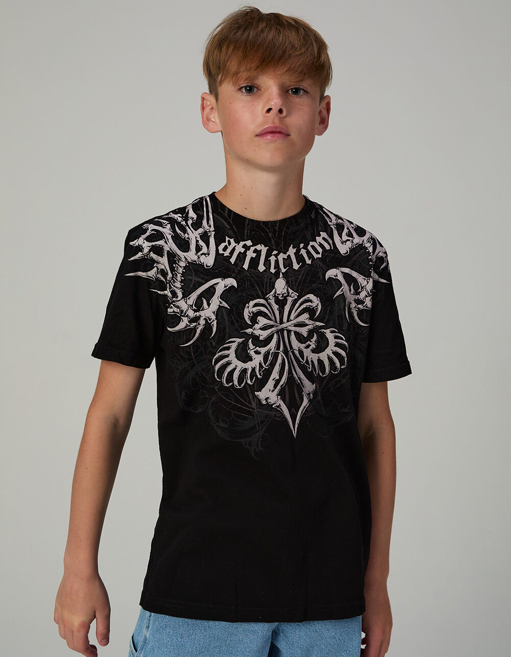 AFFLICTION Skeleton Boys Tee