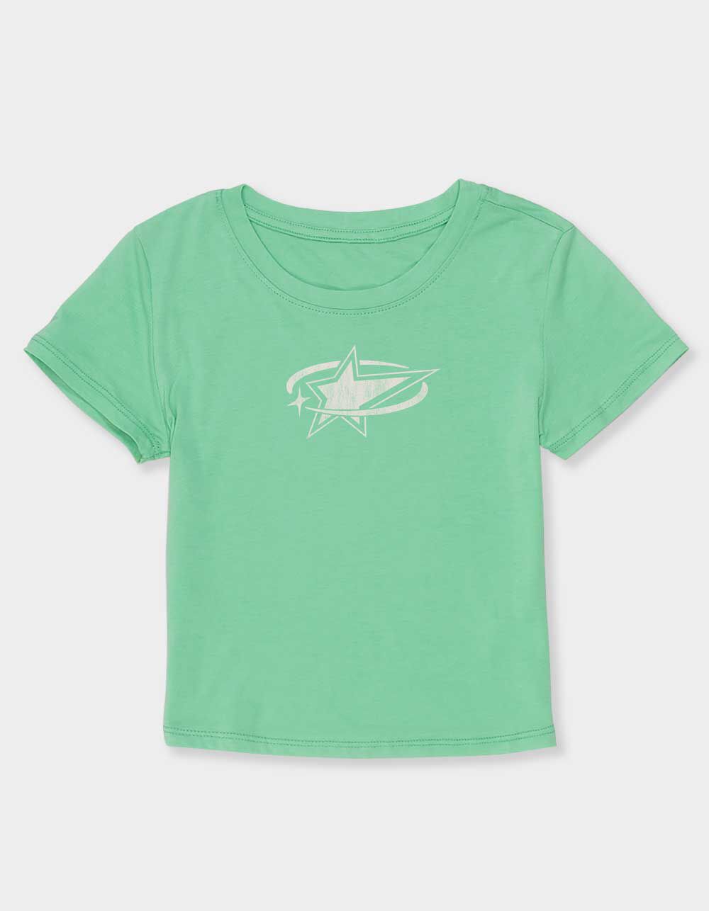 STAR Orbit Distressed Womens Baby Tee