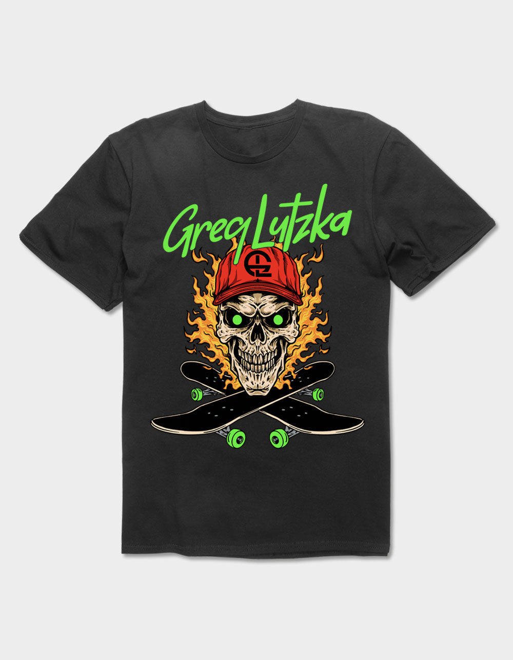 GREG LUTZKA Skull Skate Flames Unisex Tee