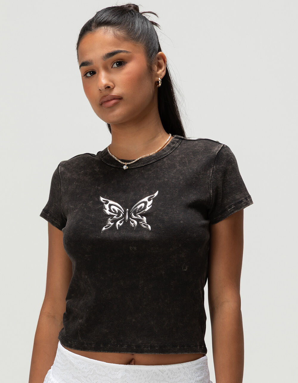 FULL TILT Chrome Butterfly Womens Tee