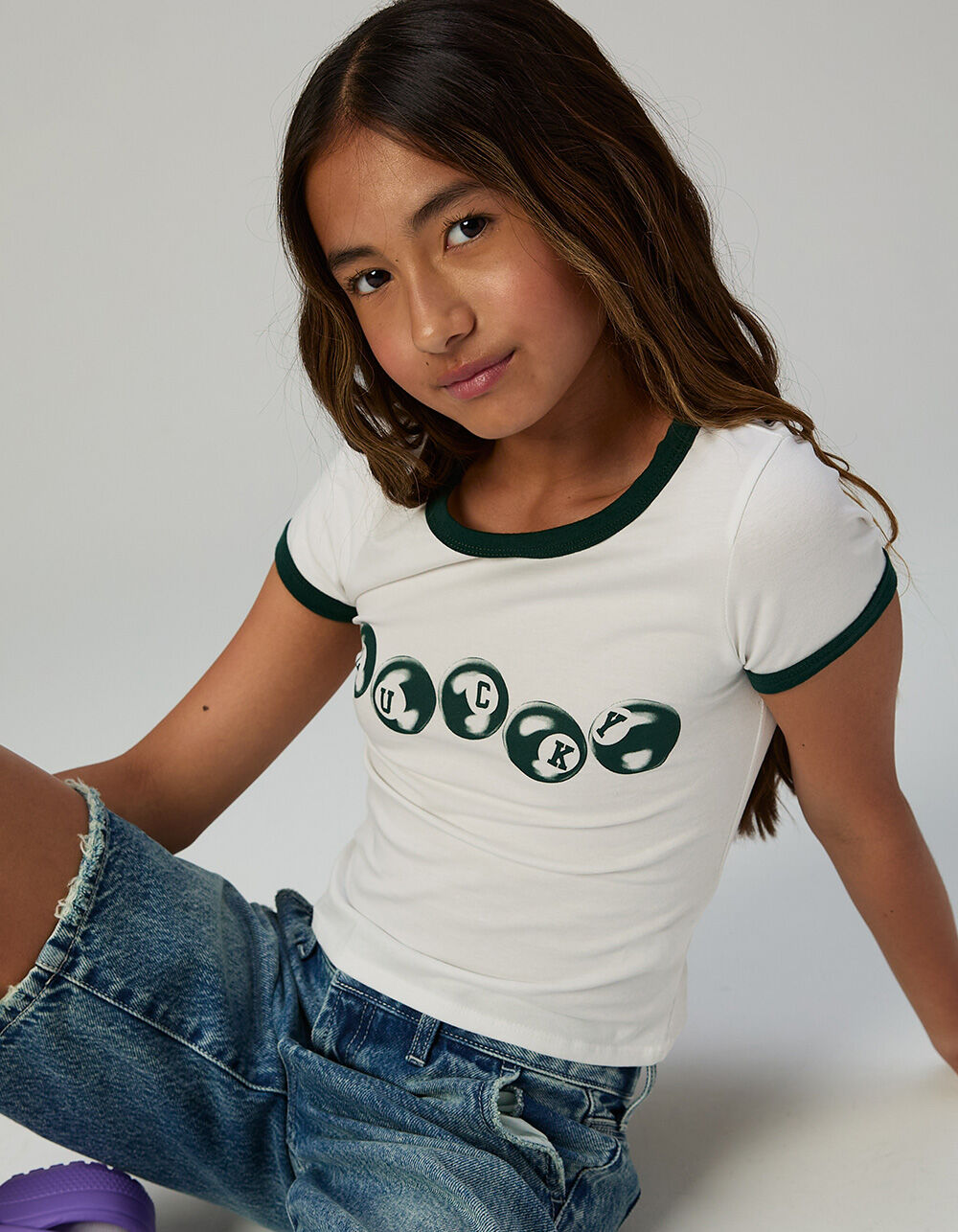 FULL TILT Lucky Girls Ringer Tee