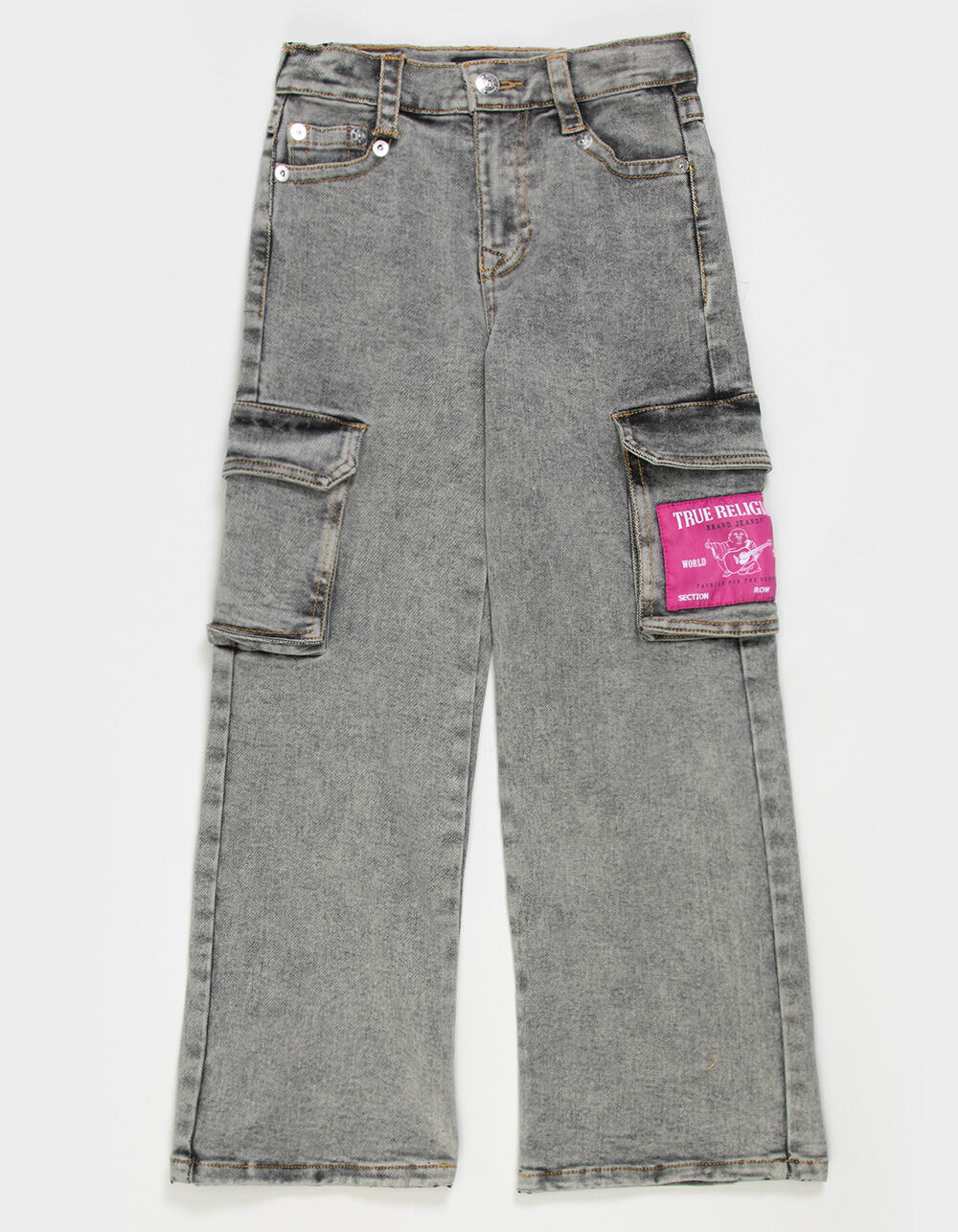 TRUE RELIGION Leila Girls High Rise Wide Leg Cargo Jeans