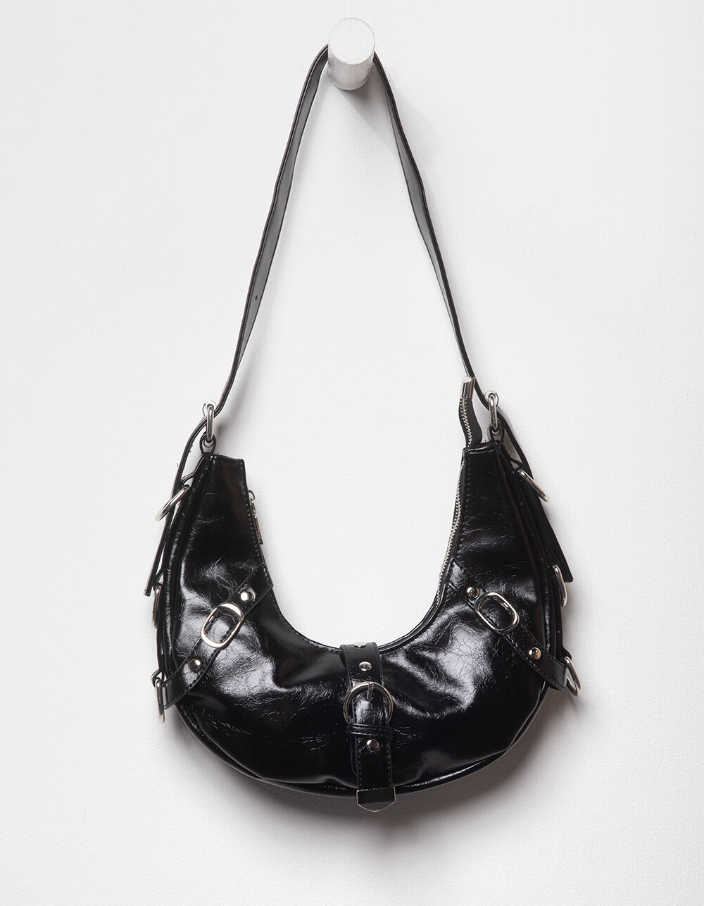Buckle Crescent Shoulder Bag