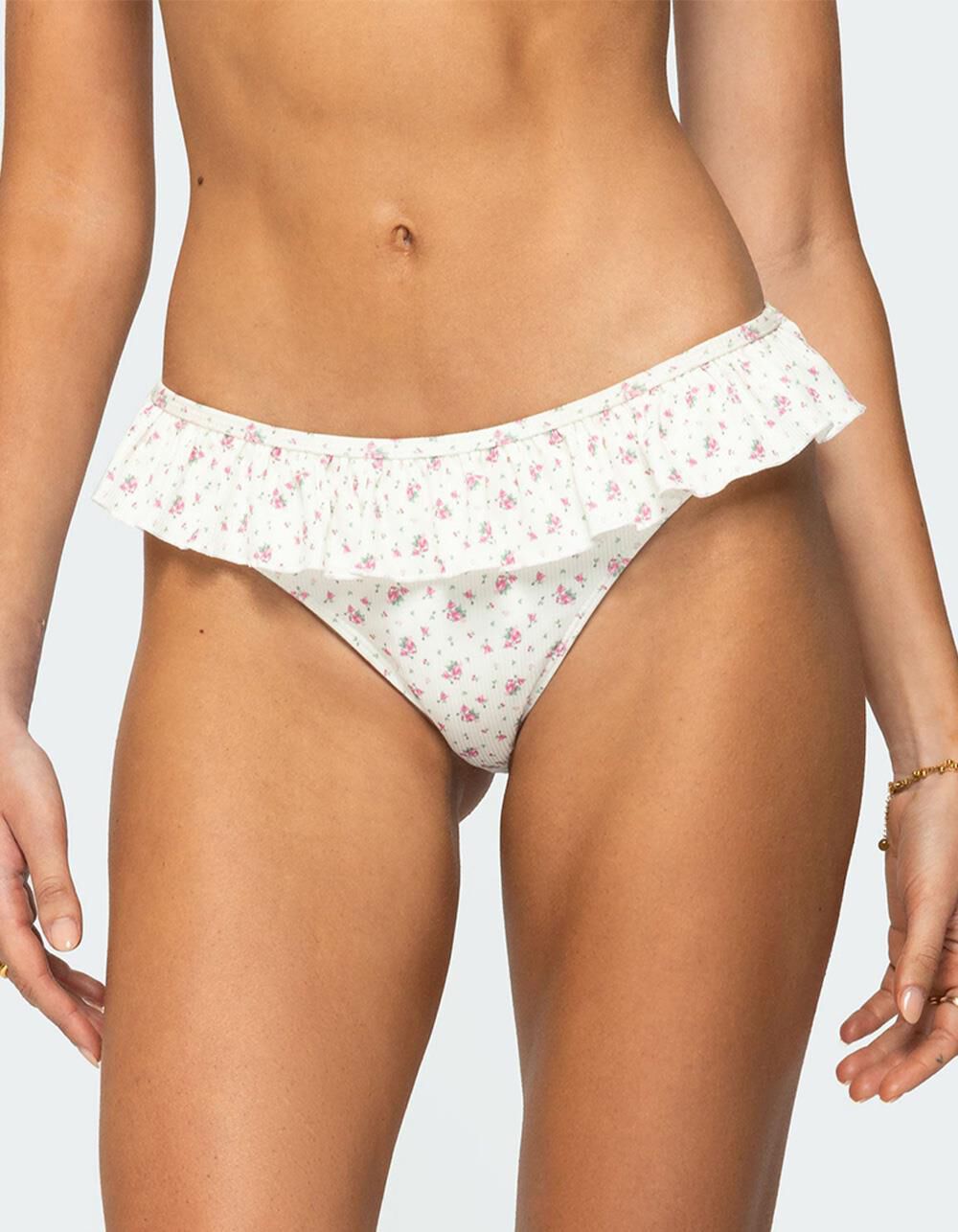 EDIKTED Amelia Ruffled Bikini Bottoms