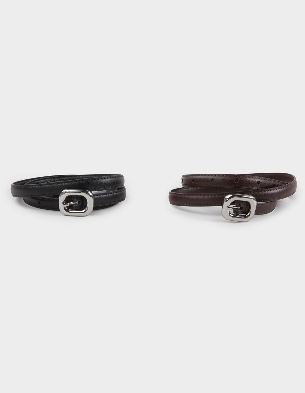 Skinny Leather Belt 2 Pack