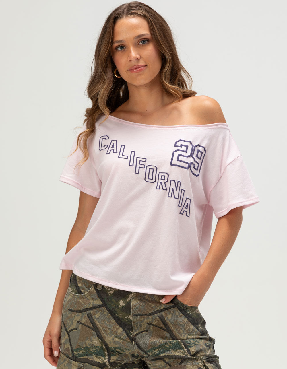 RSQ Womens California Off The Shoulder Tee