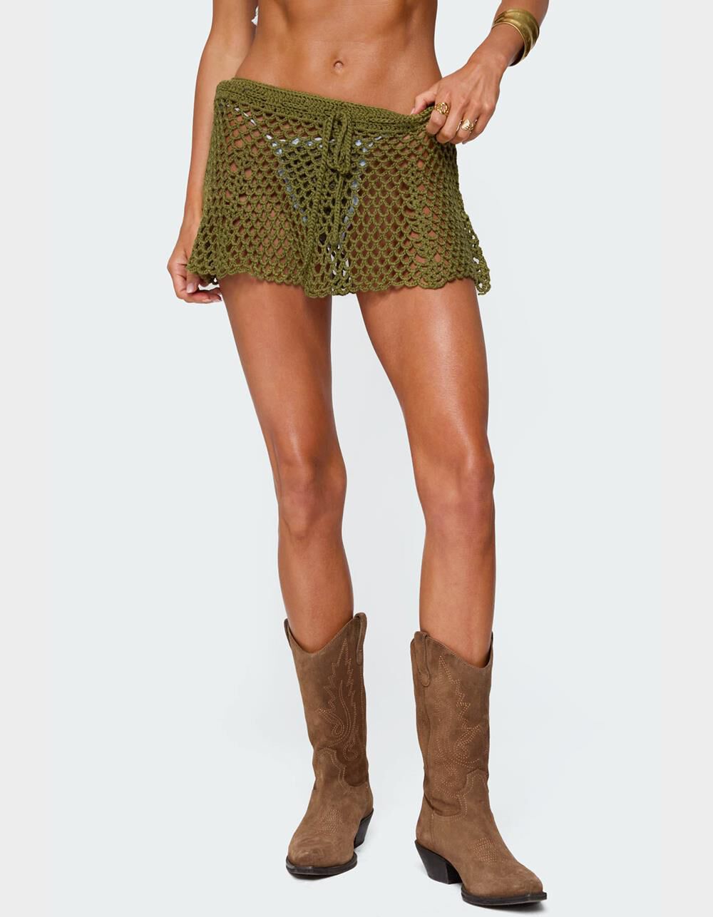 EDIKTED Mabelle Crochet Mini Skirt