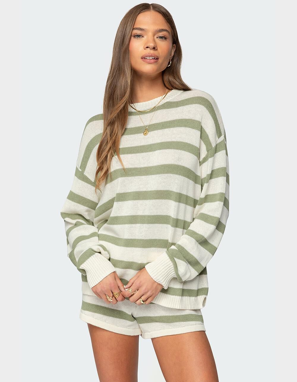EDIKTED Amaris Oversized Striped Knit Sweater