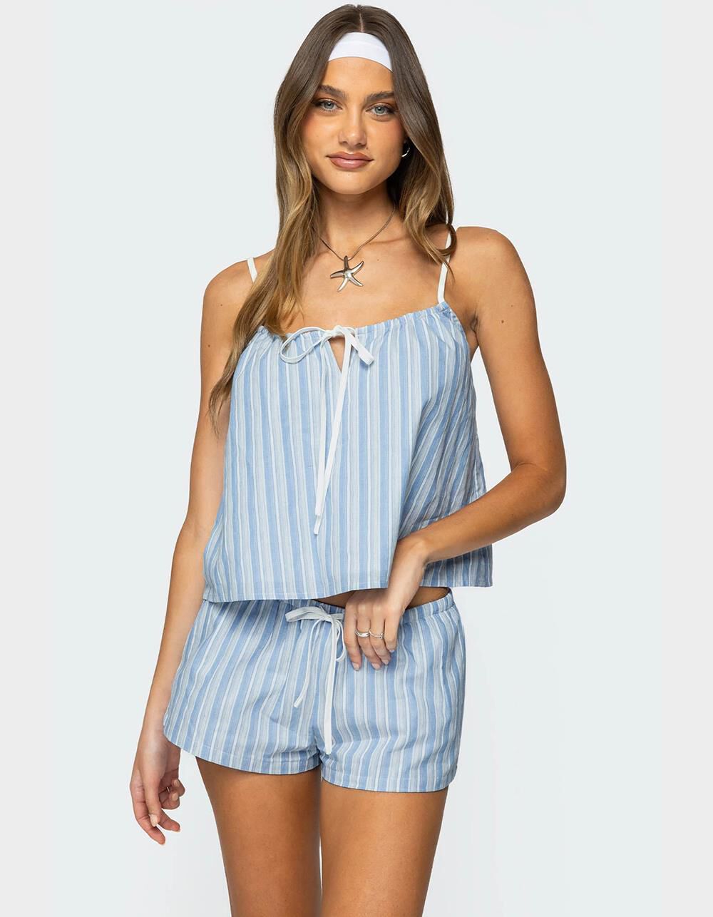 EDIKTED Birkley Striped Babydoll Top