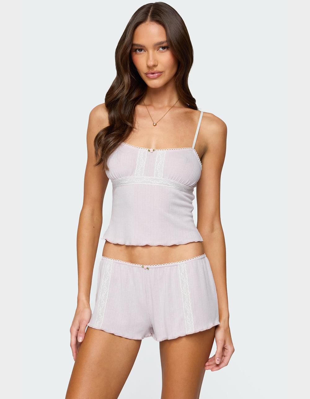EDIKTED Sephi Lacey Pointelle Tank Top
