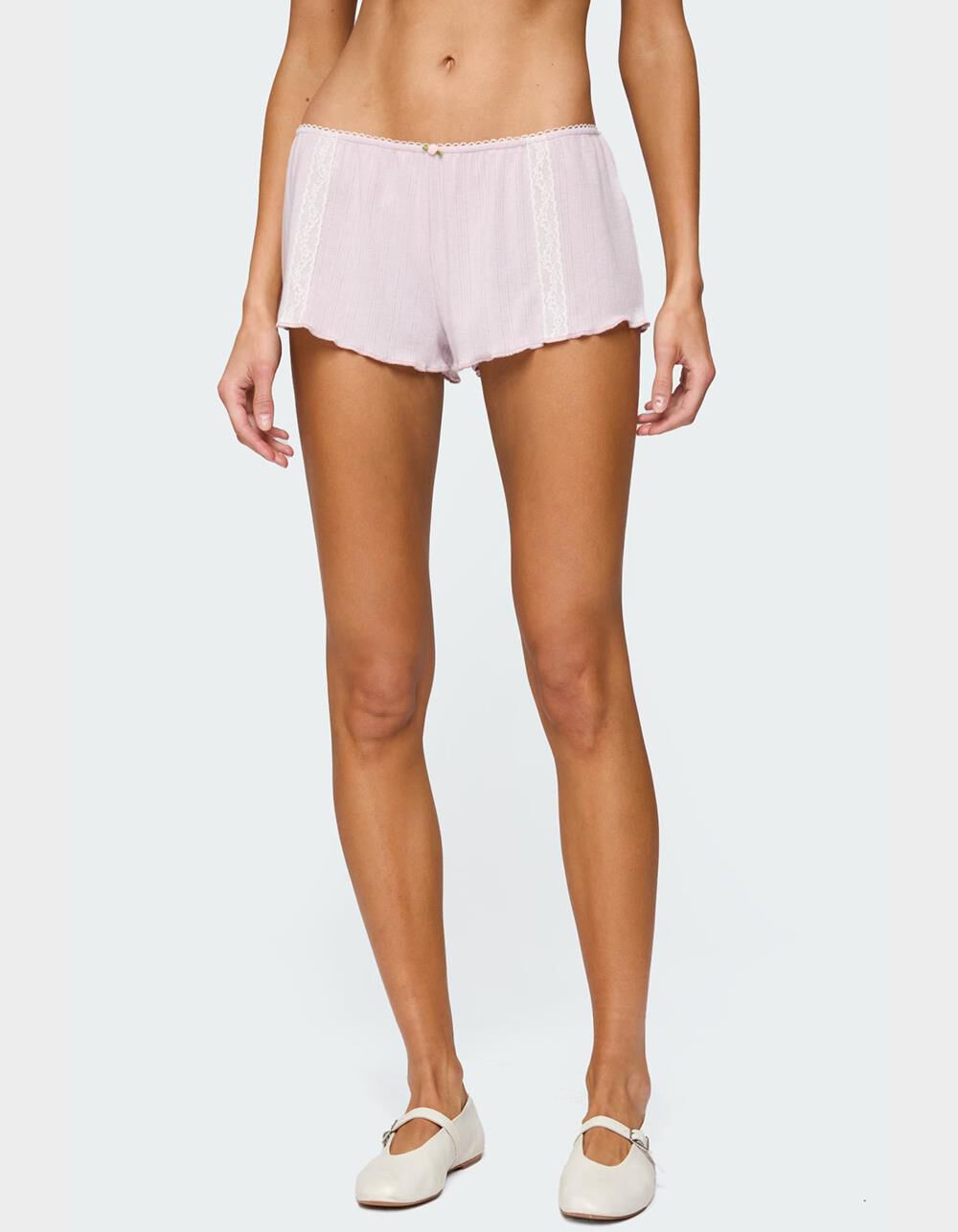 EDIKTED Sephi Lacey Pointelle Shorts