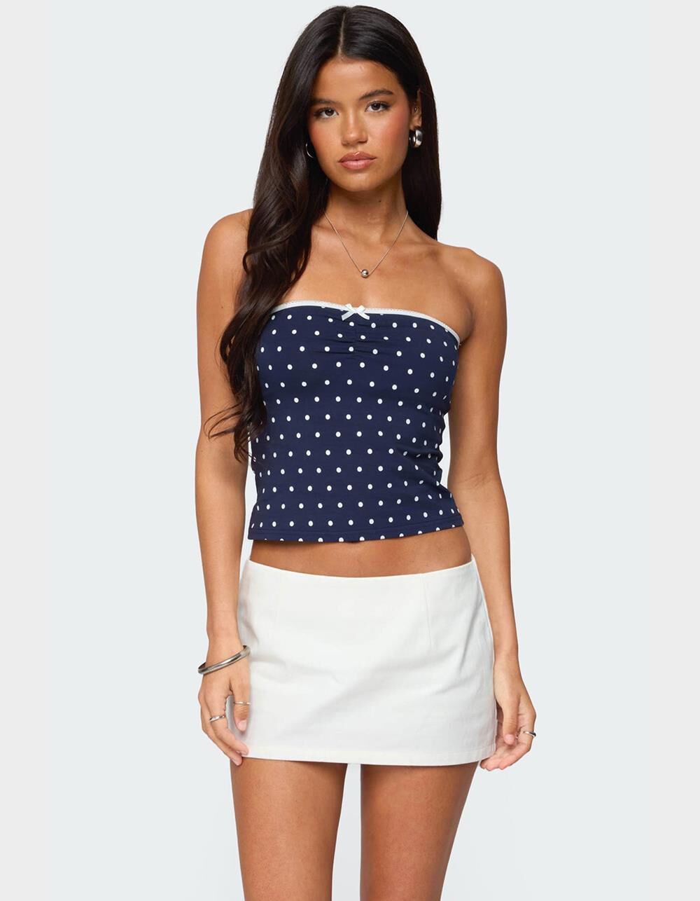 EDIKTED Built In Bra Polka Dot Top