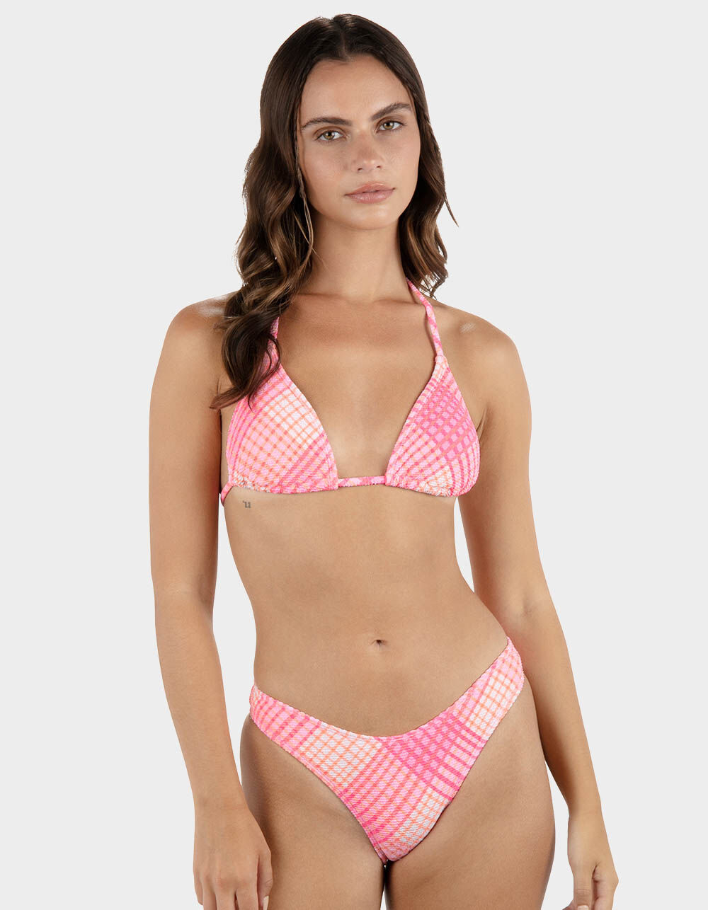HURLEY Ombre Plaid Cheeky Scoop Womens Bikini Bottoms
