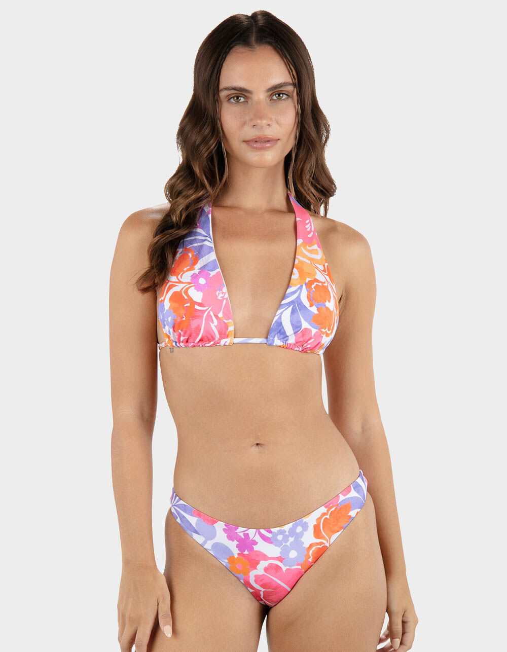 HURLEY Island Floral Convertible Halter Womens Bikini Top