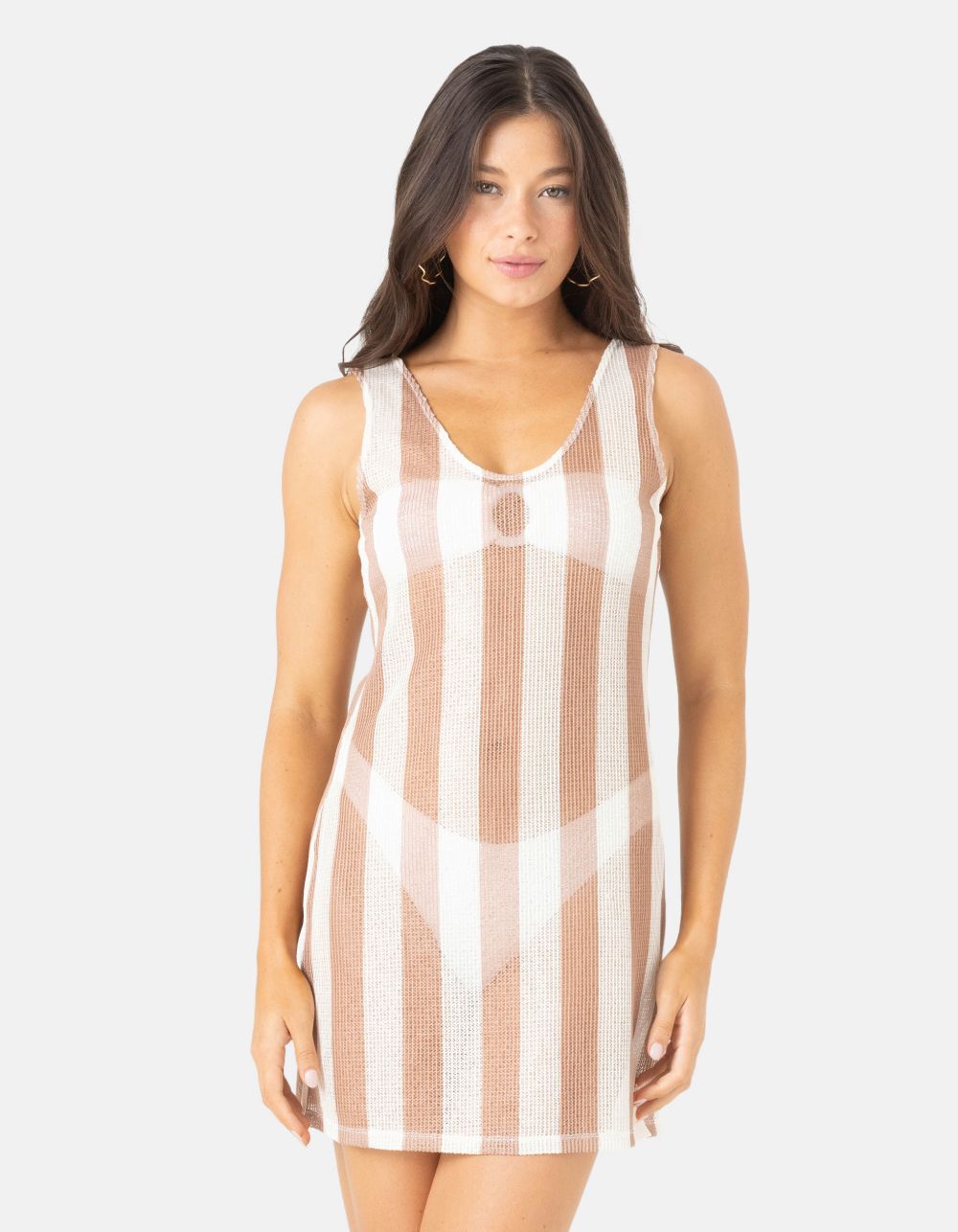 ROXY Crochet Stripe Womens Cover Up Dress