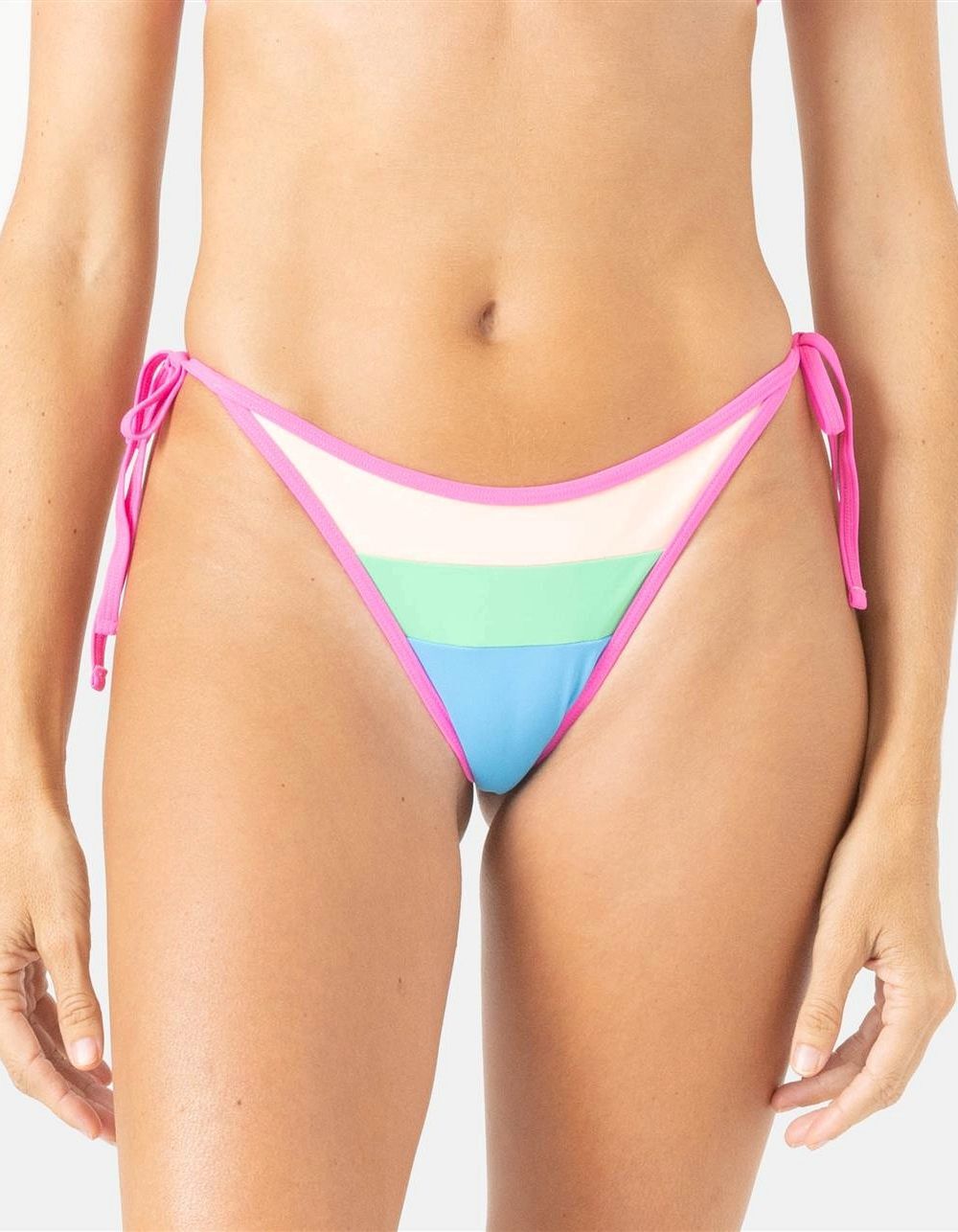 ROXY Surf City Colorblock Tie Side Cheeky Bikini Bottom