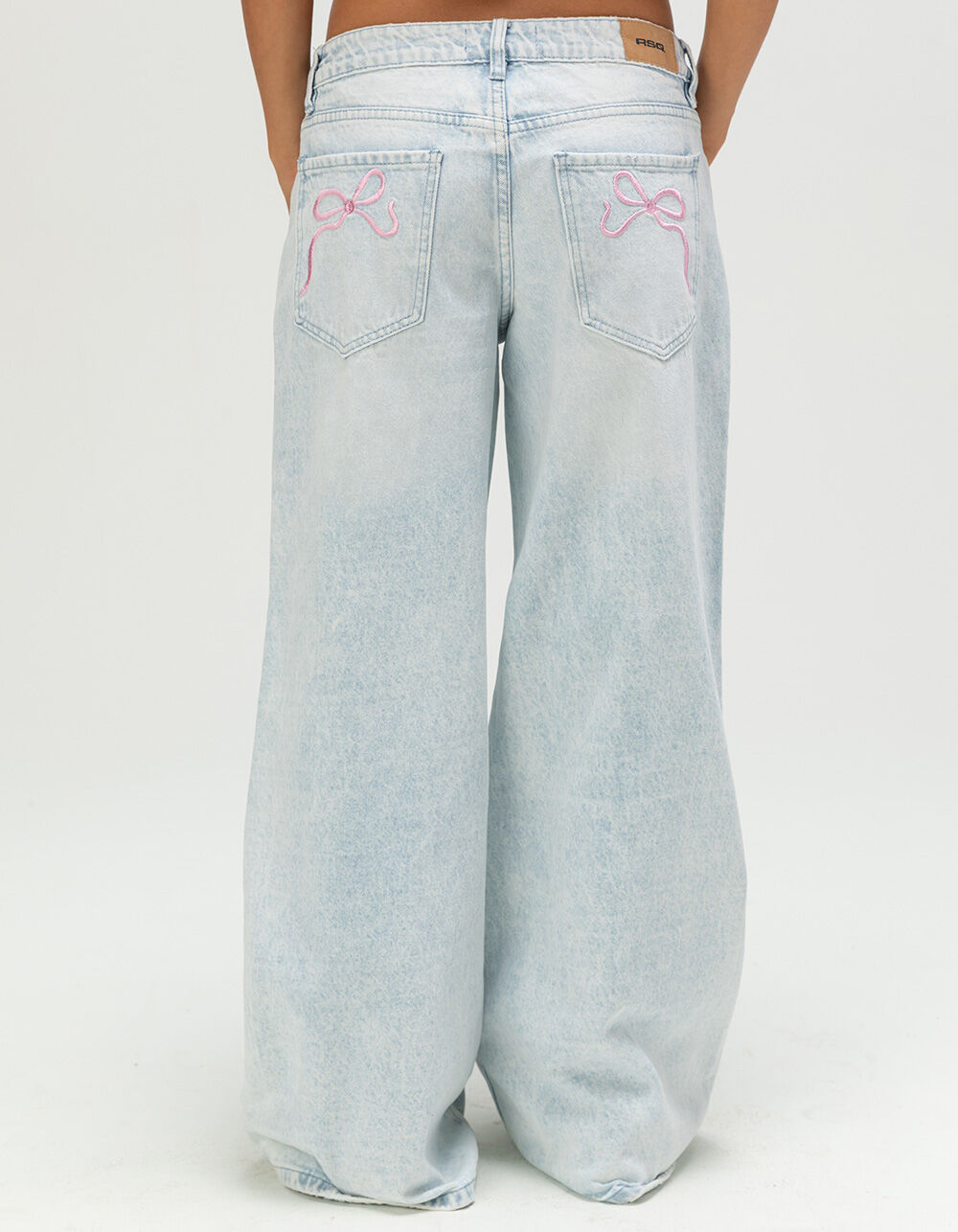 RSQ Womens Low Rise Bow Baggy Jeans