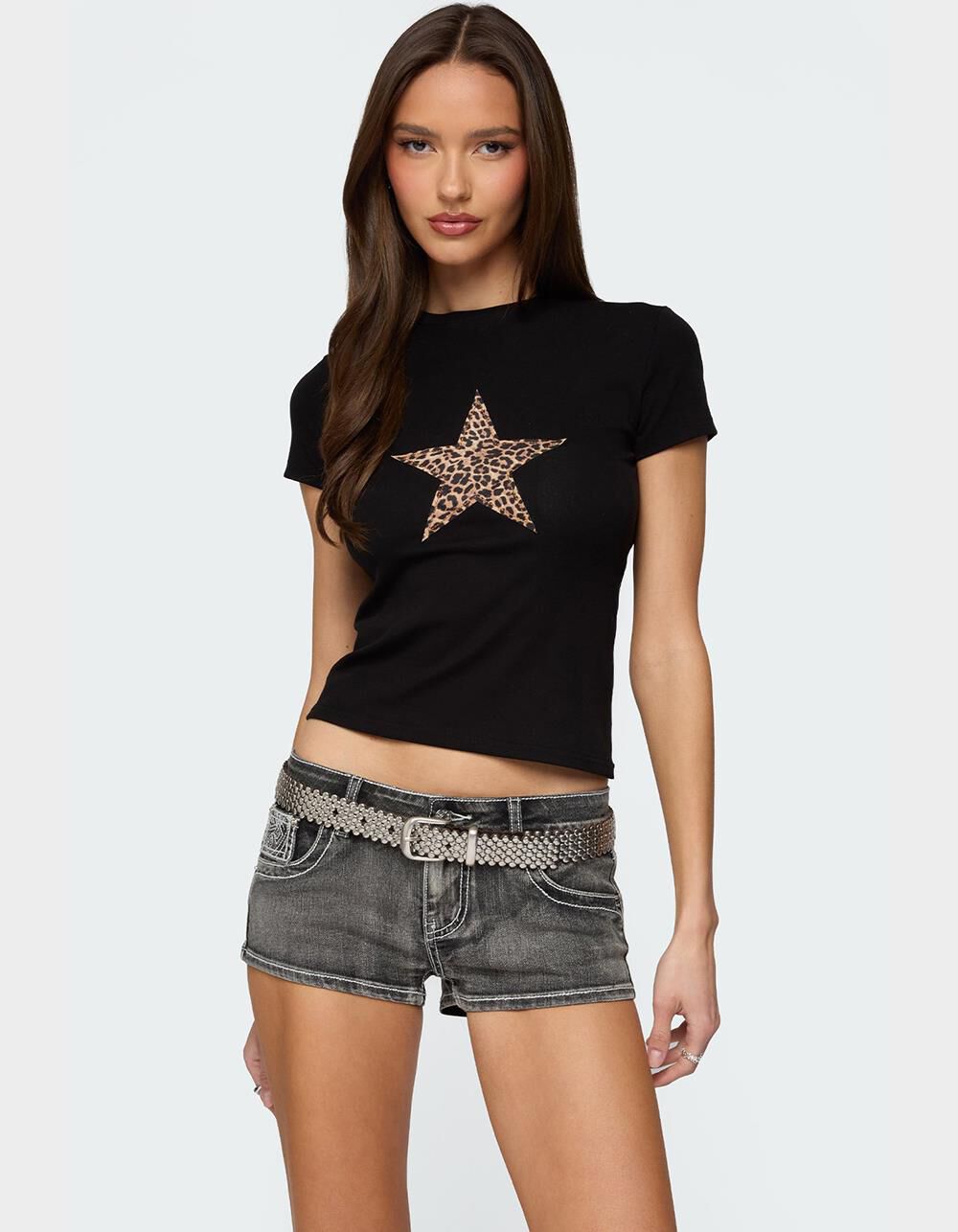 EDIKTED Narla Leopard Star Tee