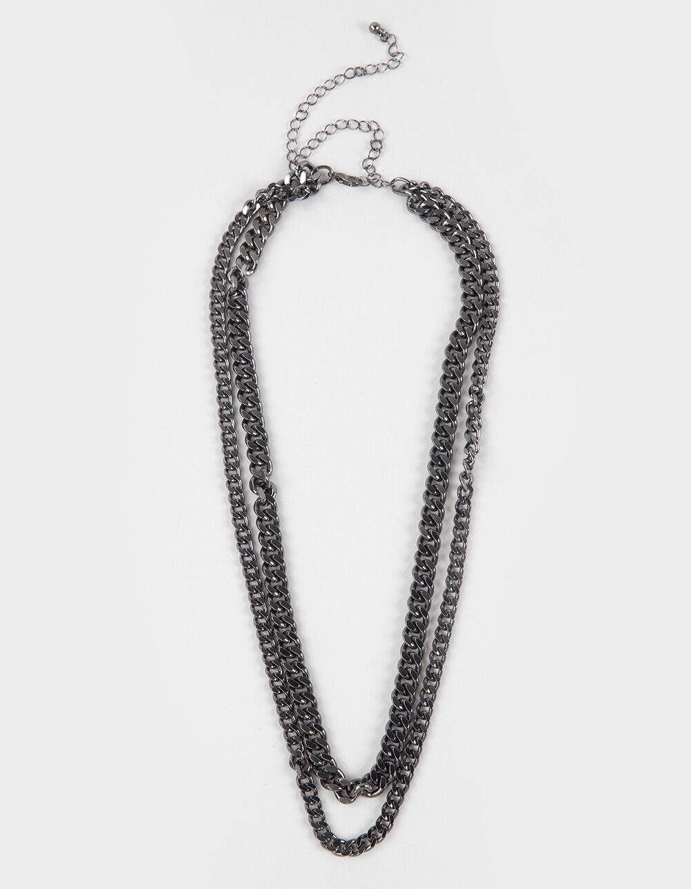 RSQ 2 Row Curb Chain Layered Necklace