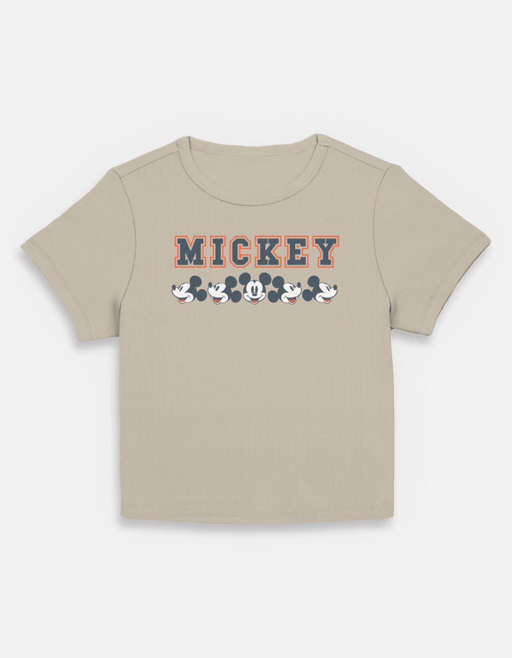 DISNEY Mickey Mouse Face Row Womens Baby Tee