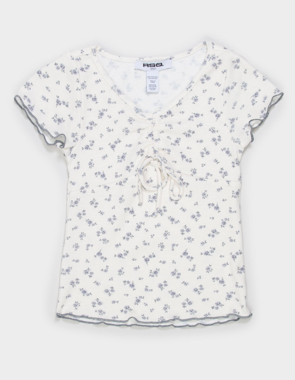RSQ Floral Cinch Bow Girls Top