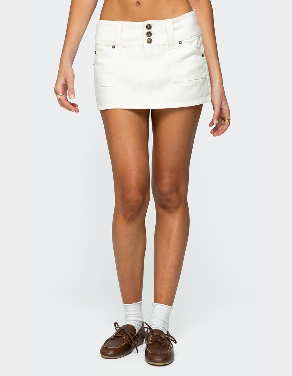 EDIKTED Mckinley Denim Mini Skirt