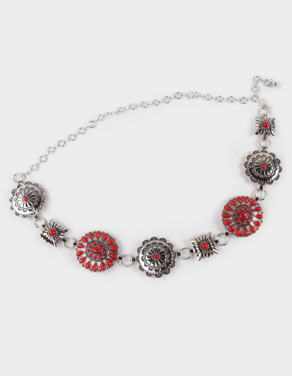 Red Concho Womens Chain Belt