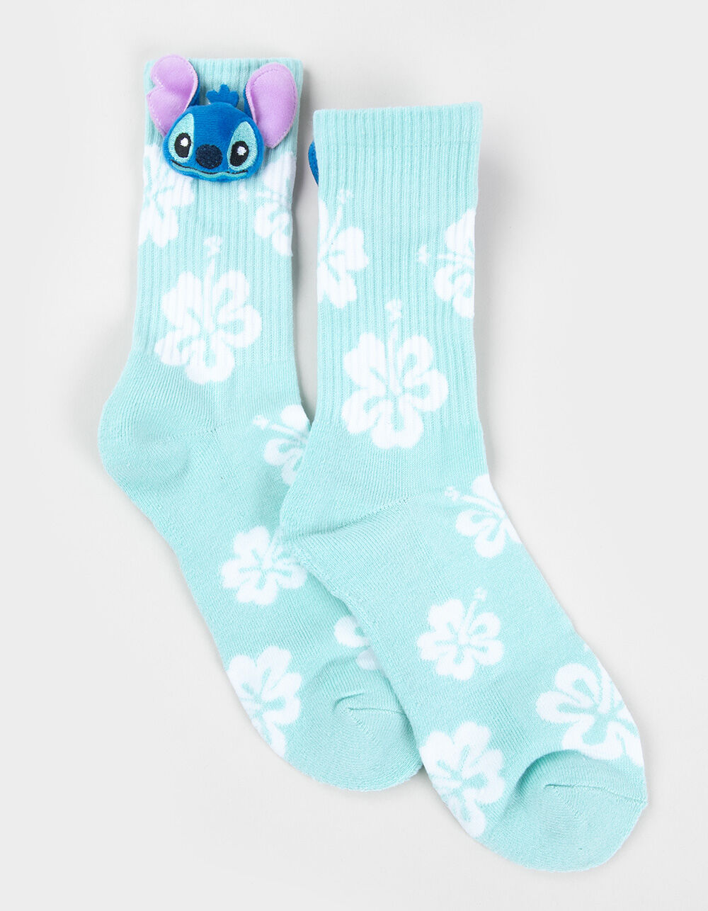 DISNEY Stitch Pom Head Womens Crew Socks