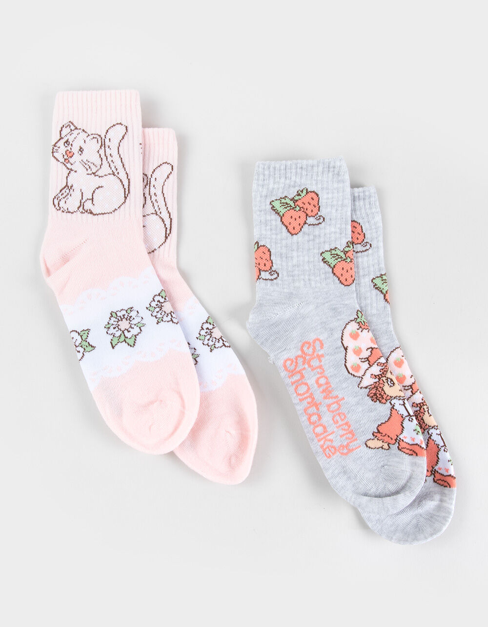 STRAWBERRY SHORTCAKE 2 Pack Womens Mid Crew Socks