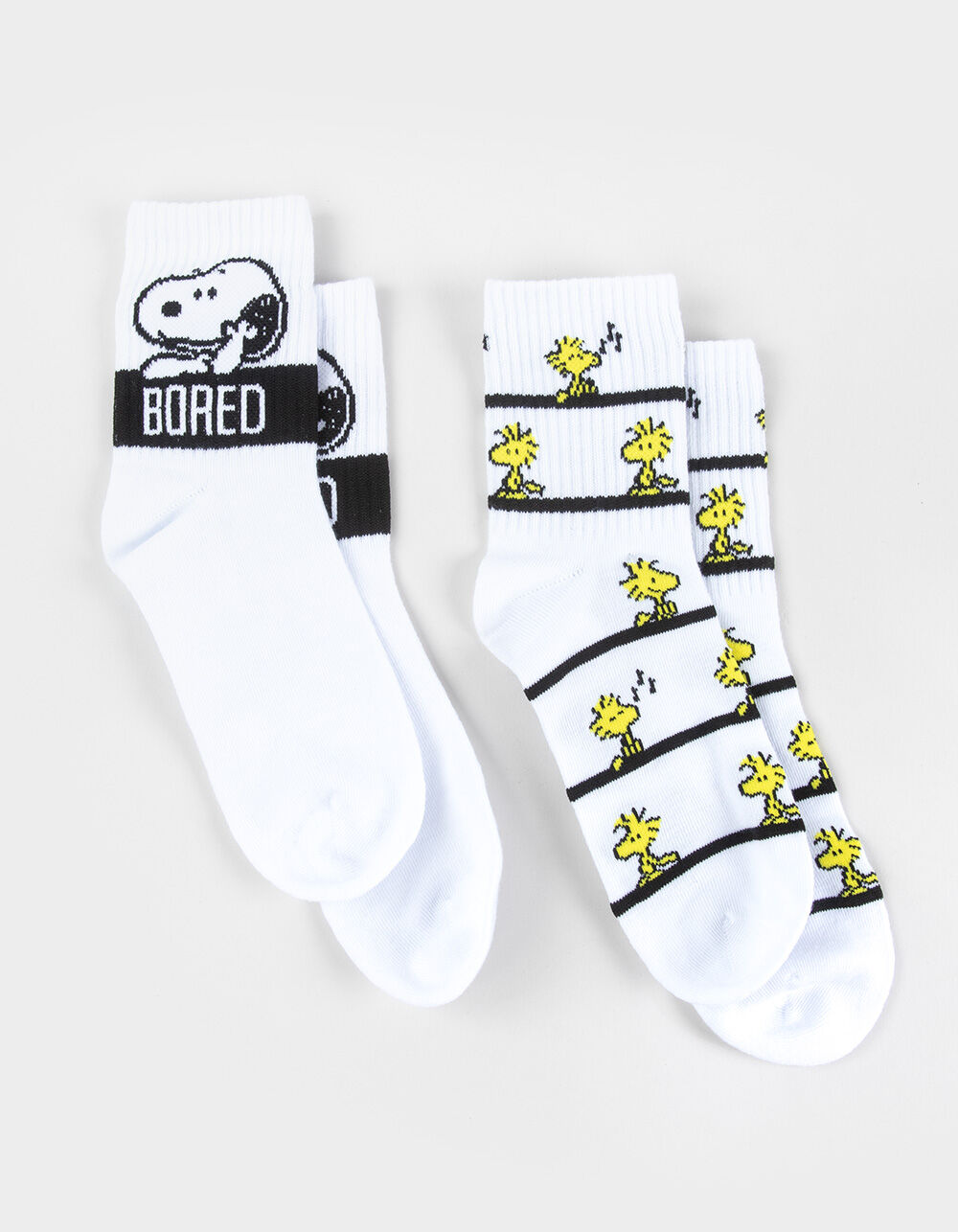 PEANUTS 2 Pack Womens Ribbed Mid Crew Socks