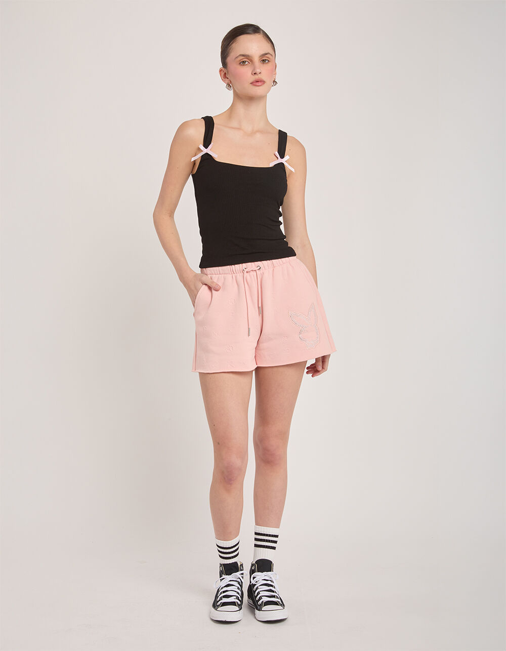 PLAYBOY Embossed Rhinestone Womens Short