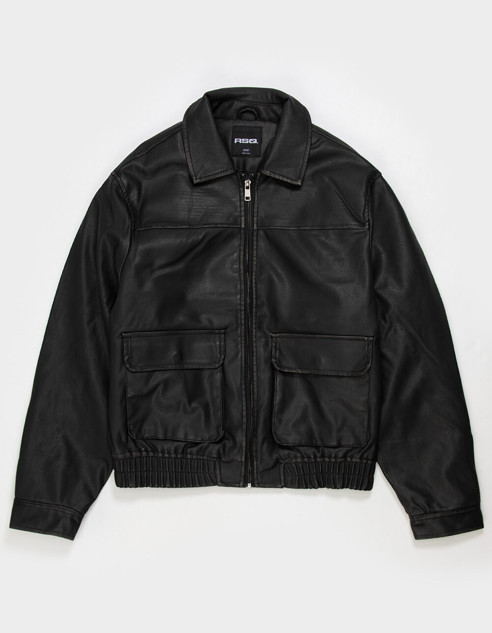 RSQ Mens Vegan Leather Bomber Jacket