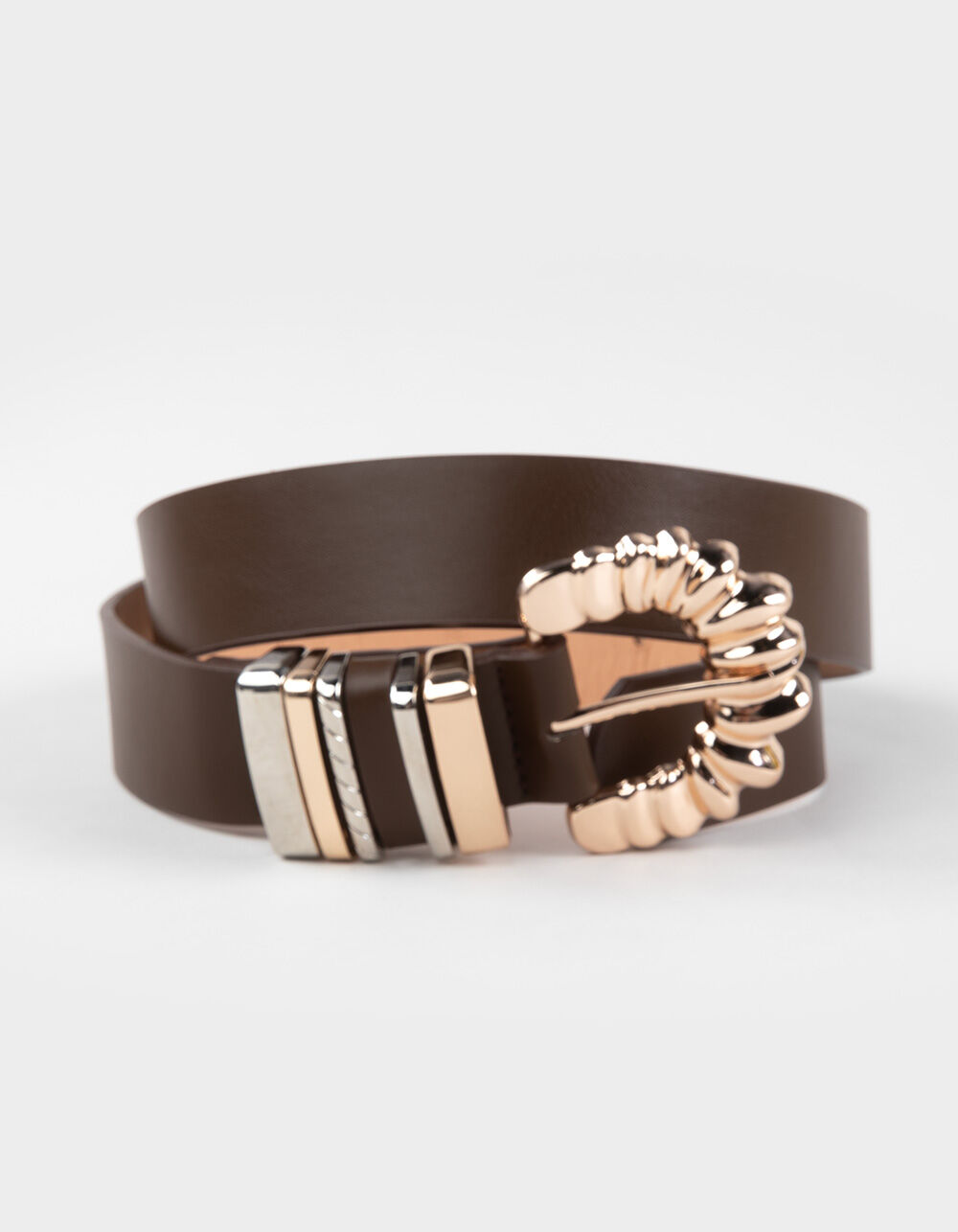 Flute Two Tone Buckle Womens Belt