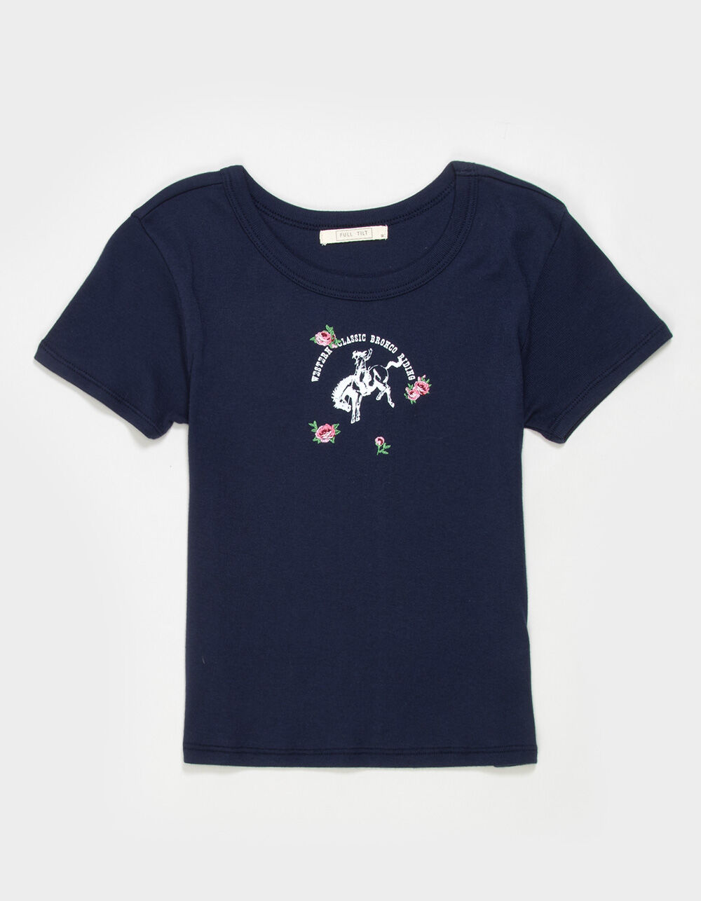 FULL TILT Embroidered Floral Rodeo Girls Tee