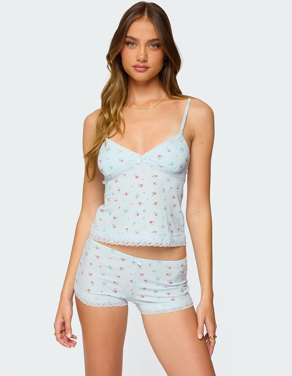 EDIKTED Aurea Lacey Floral Tank Top
