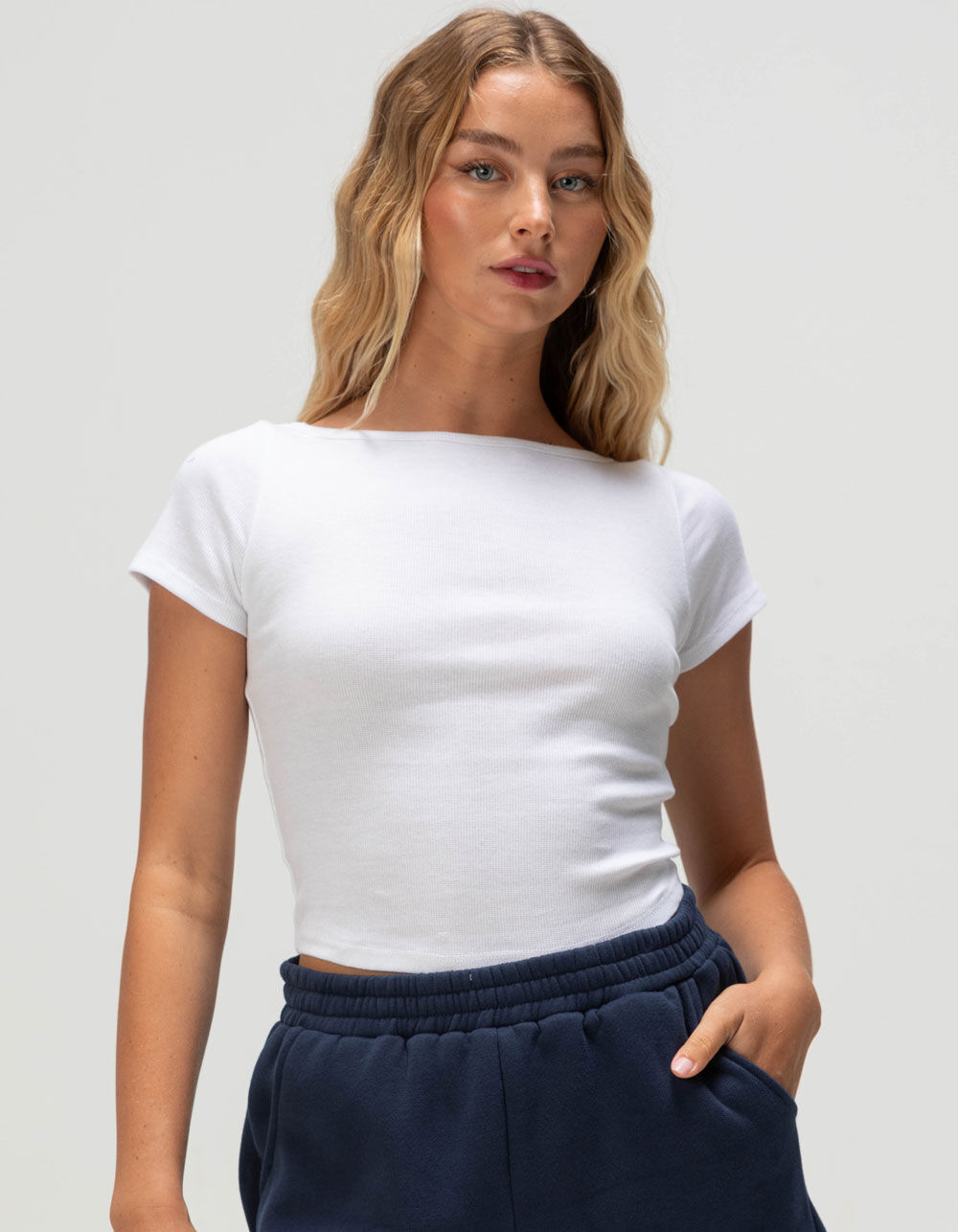 BOZZOLO Womens Boat Neck Tee