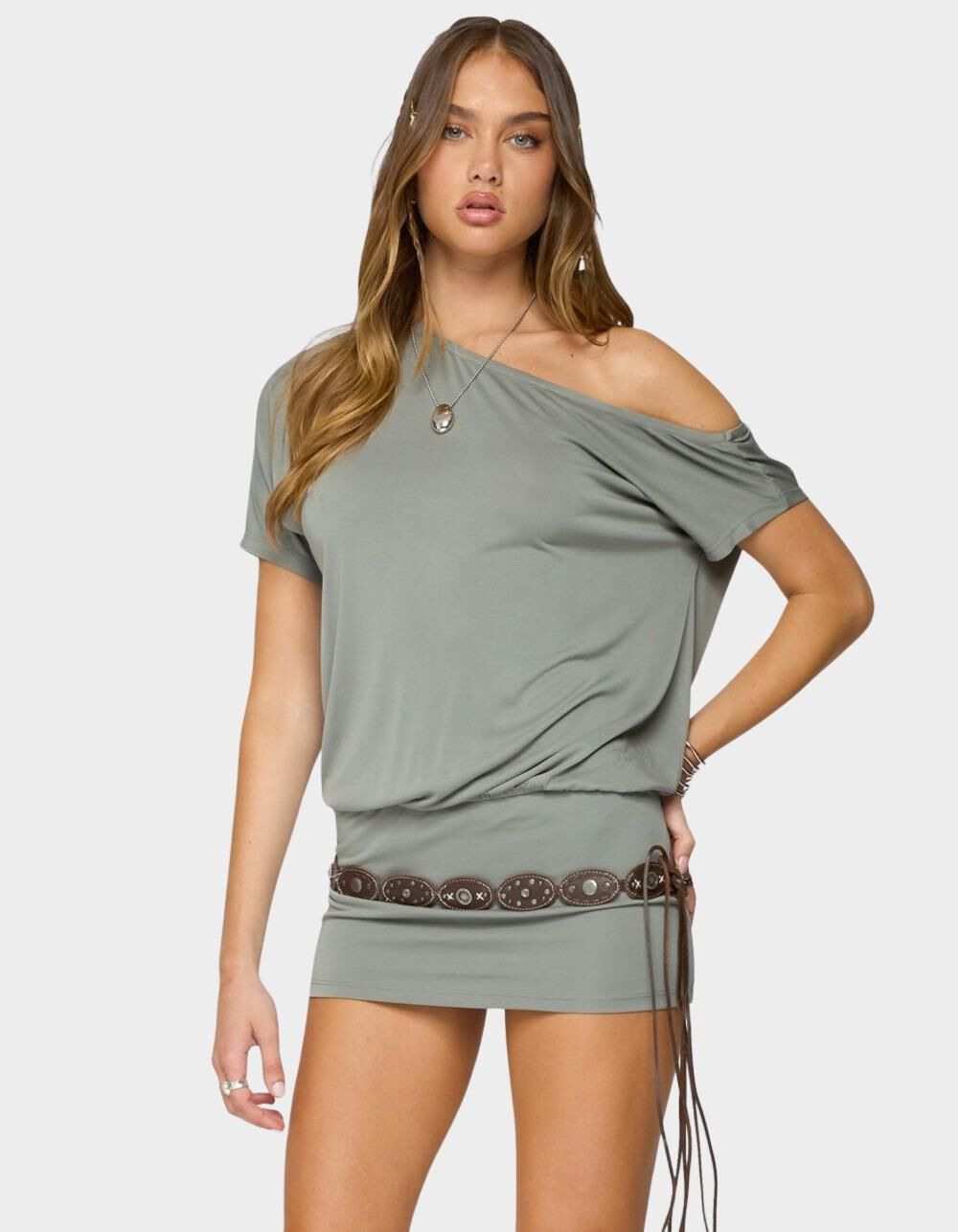 EDIKTED Sevie Off Shoulder Mini Dress
