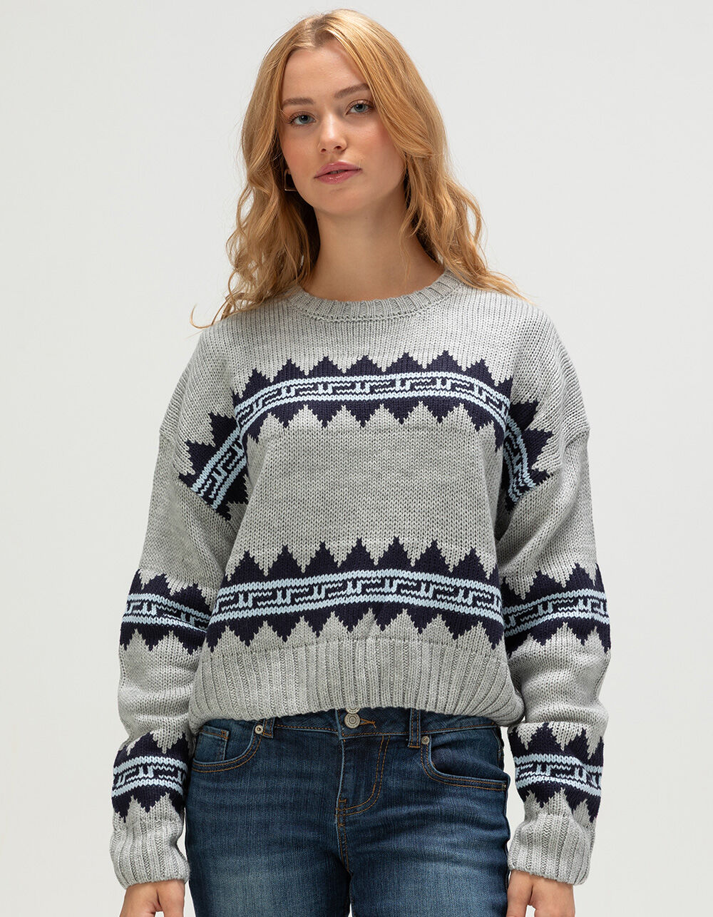 RSQ Womens Geometric Pullover Sweater RSQ Womens Geometric Pullover Sweater