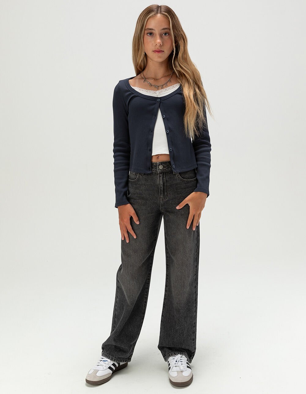 RSQ Girls High Rise Wide Leg Jeans