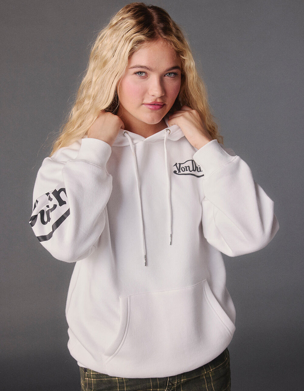 VON DUTCH Arm Patch Womens Hoodie