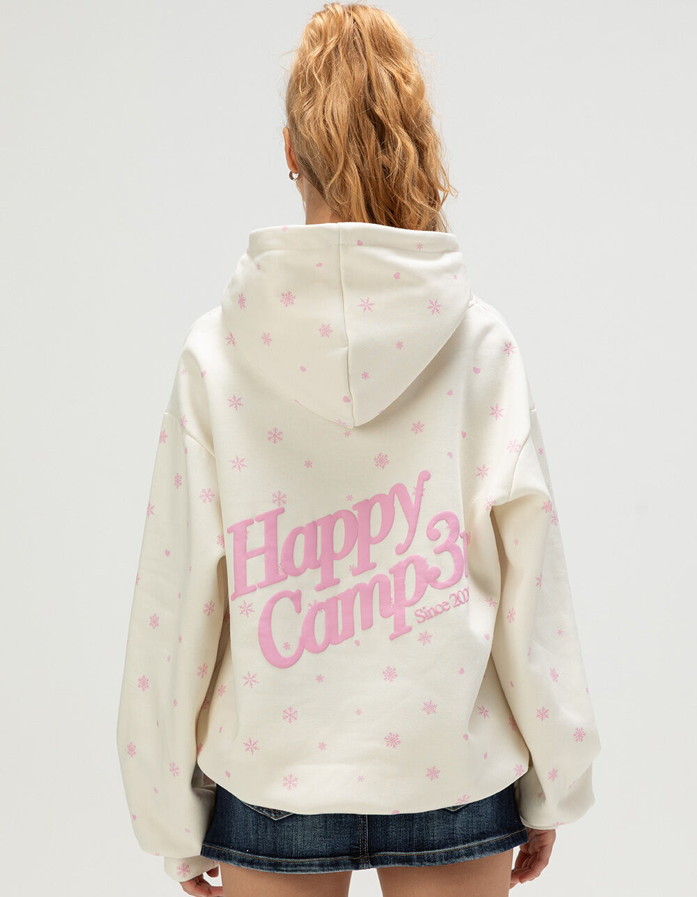HAPPY CAMP3R Snowflakes Puff Womens Hoodie