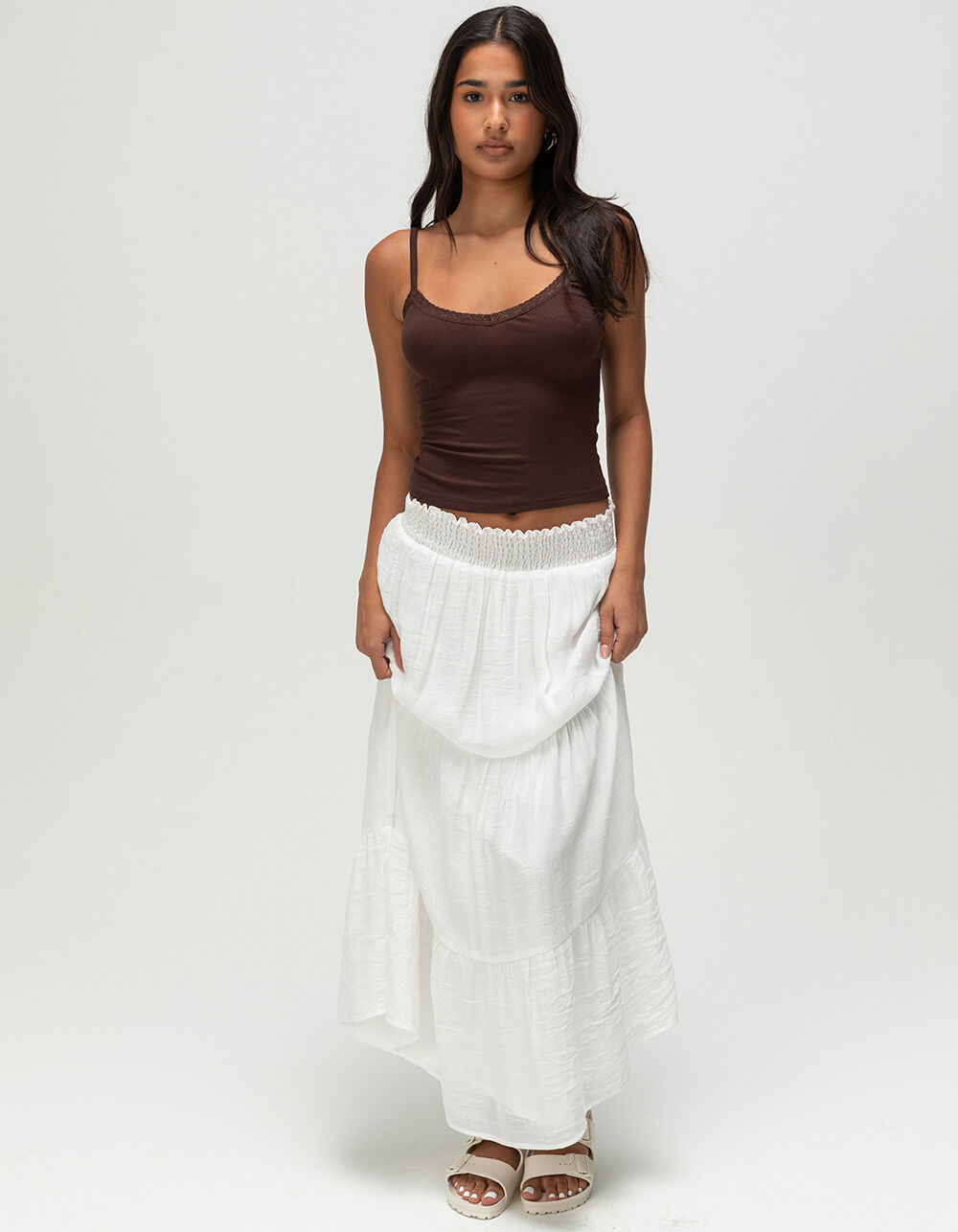 RSQ Womens Low Rise Tiered Maxi Skirt