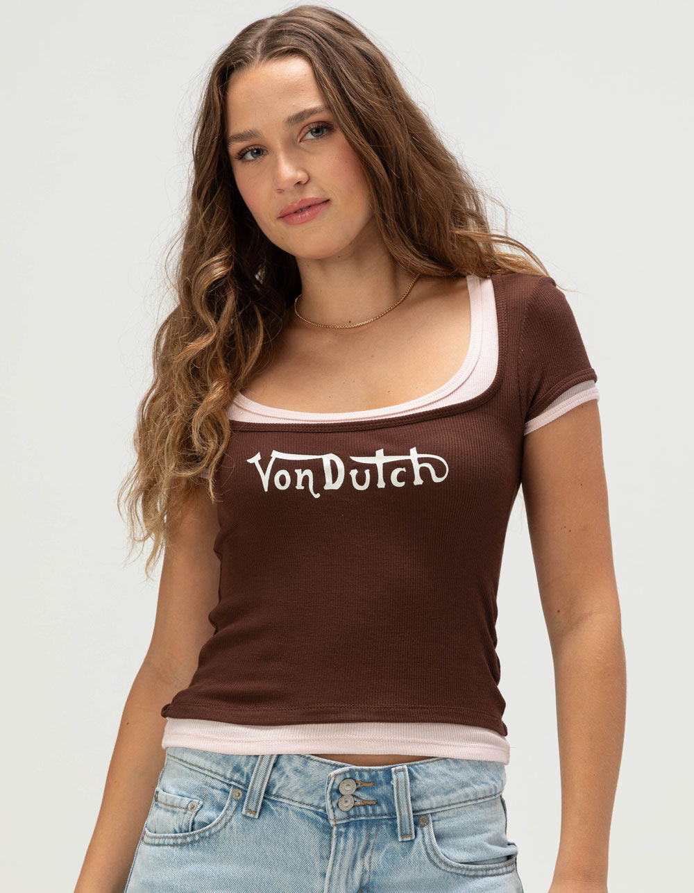 VON DUTCH Layered Womens Tee